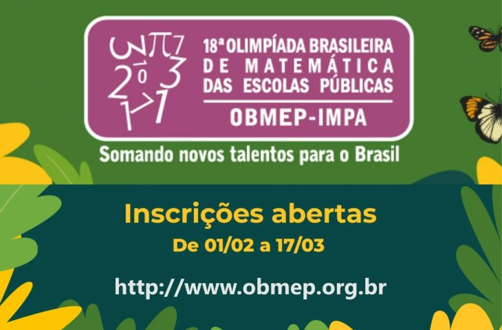 Escolas estaduais têm até 17 de março para se inscrever na 18ª Olimpíada Brasileira de Matemática