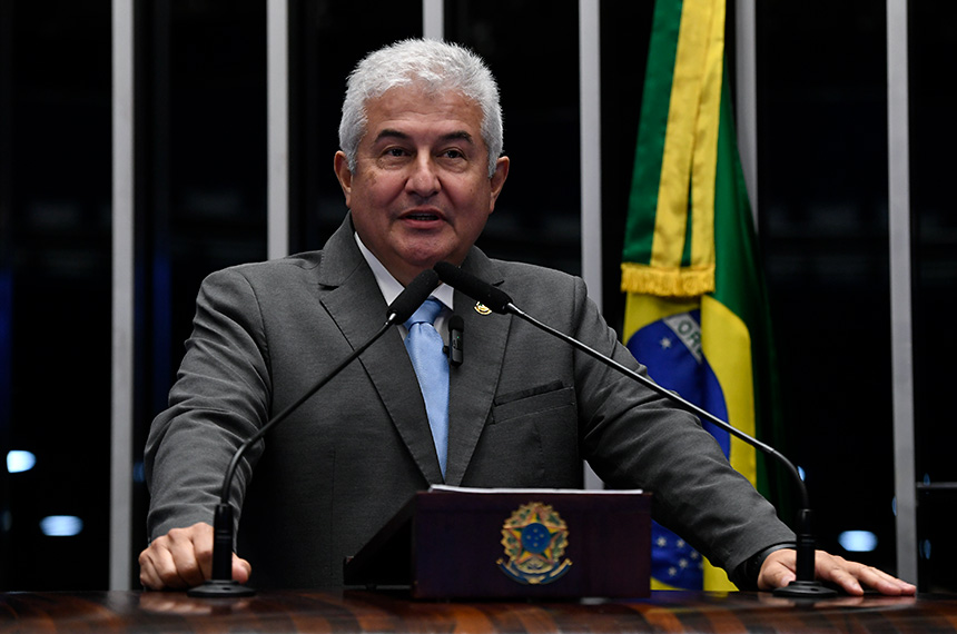 À tribuna, em discurso, senador Astronauta Marcos Pontes (PL-SP).