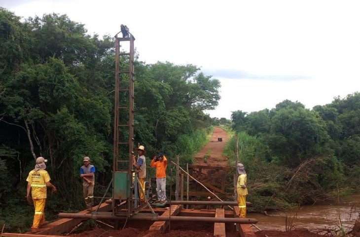 Ponte na MS-481 passa por reconstrução, após fortes chuvas