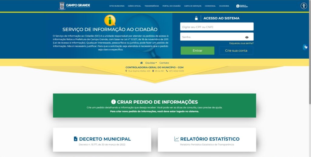 Portal de Serviço de Informação ao Cidadão é atualizado para facilitar o acesso às informações públicas