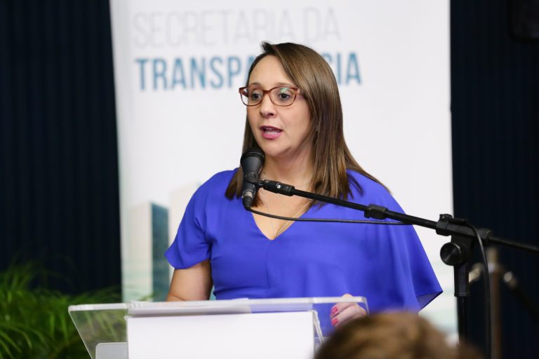 Deputada Renata Abreu fala ao microfone