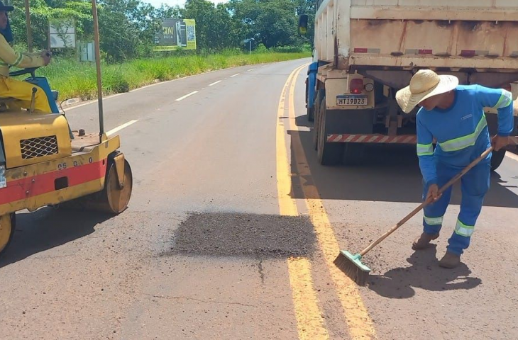 Serviço de tapa-buracos é ampliado na MS-080, entre Campo Grande e Rochedo