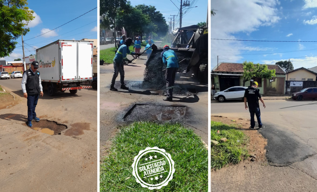 Solicitação atendida: Avenida dos Cafezais recebe tapa-buraco após pedido do vereador Tiago Vargas