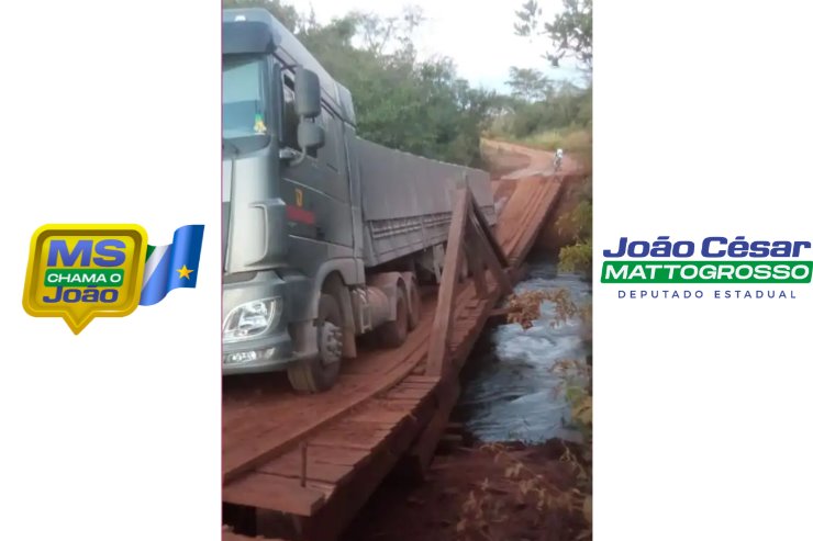 Chama o João: deputado solicita manutenção em ponte que desabou sobre o Rio Anhanduizinho