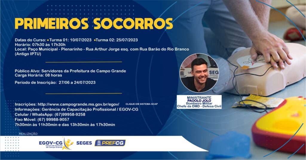 EGOV abre inscrições para curso de Primeiros Socorros