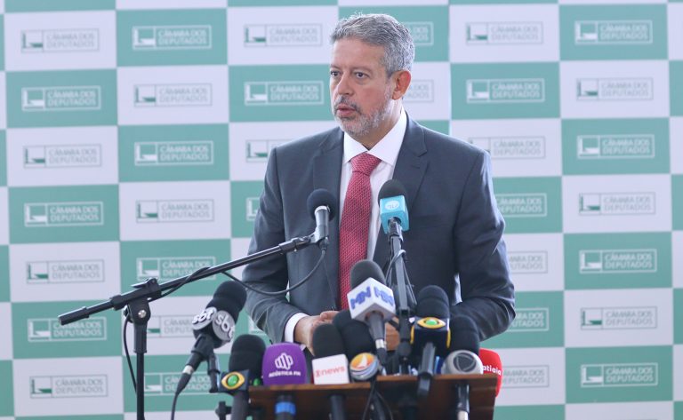 Coletiva de Imprensa. Presidente da Câmara dos Deputados, Arthur Lira.