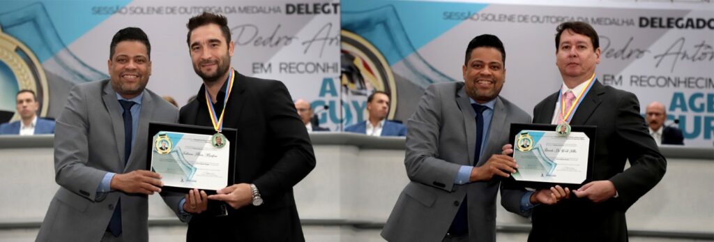 Em solenidade, Professor Riverton presta homenagem a policiais civis com importante trajetória na segurança pública